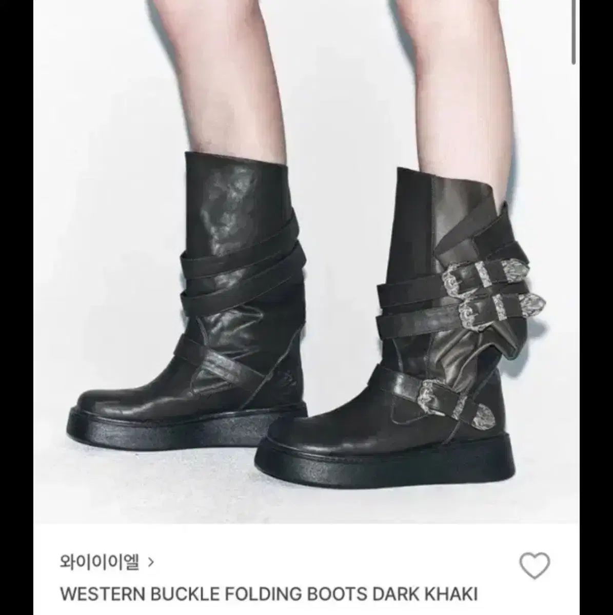 ワイズL バックル フォールディング ブーツ ダーク カーキ