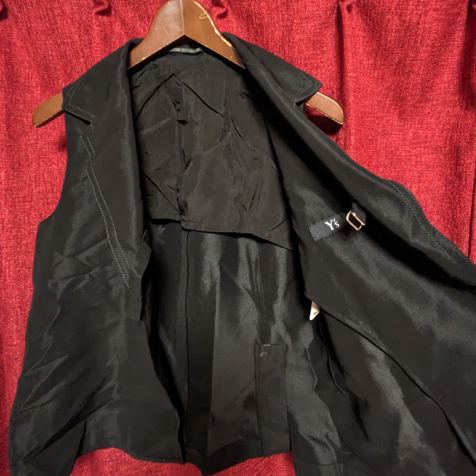 y's ワイズ 襟付きベスト ジレ F フリーサイズ 黒 ブラック ヨウジ