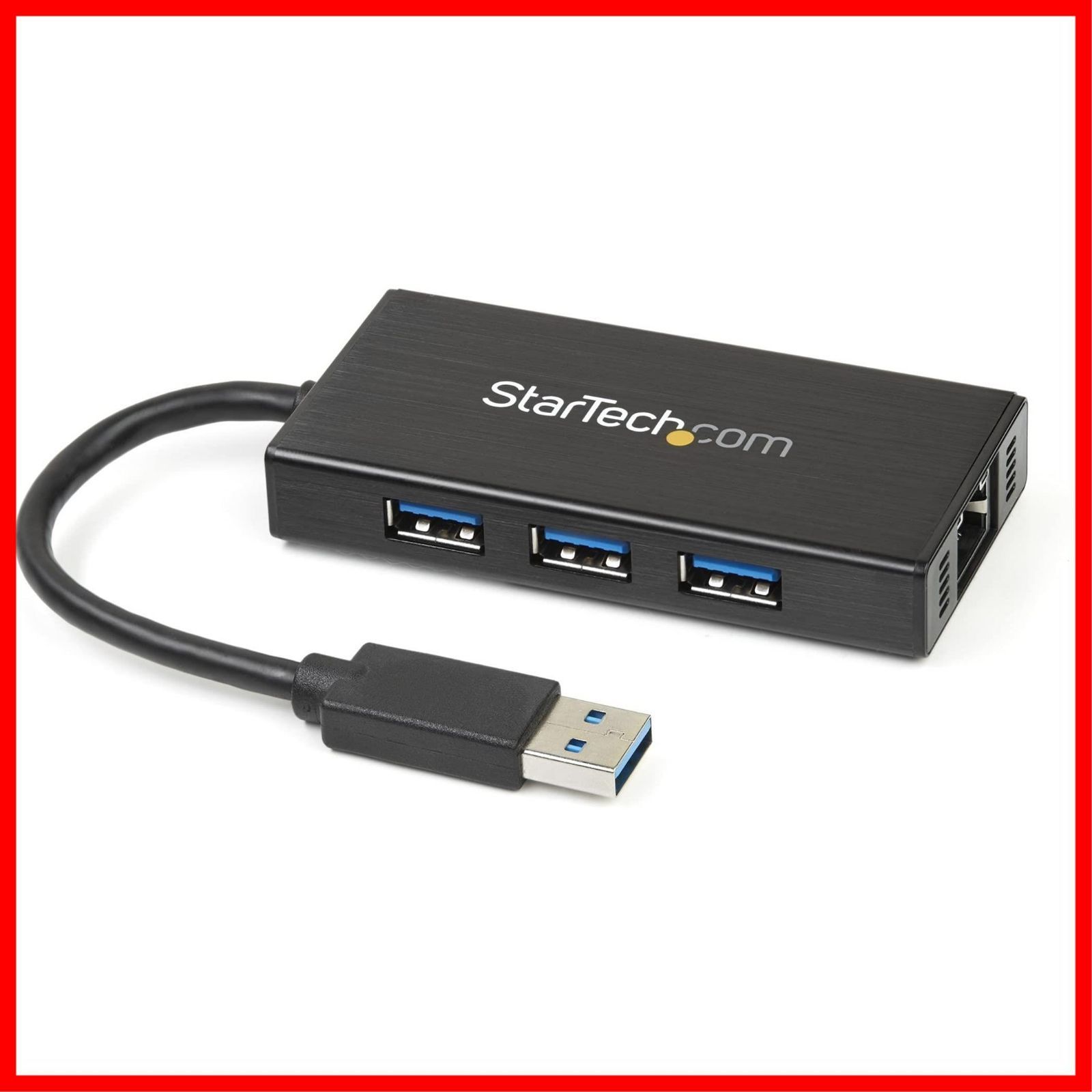 【在庫セール】USBハブ + GbE アルミ筐体 ギガビットイーサネット対応LANアダプタ搭載 ST3300GU3B ポータブル 3.0ハブ 3ポートUSB StarTech.com