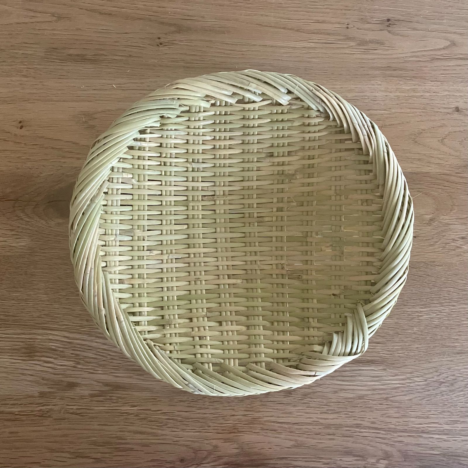 鳥越竹細工 丸ざる 7寸 22cm前後 すず竹／手作り希少品 竹籠 かご ザル