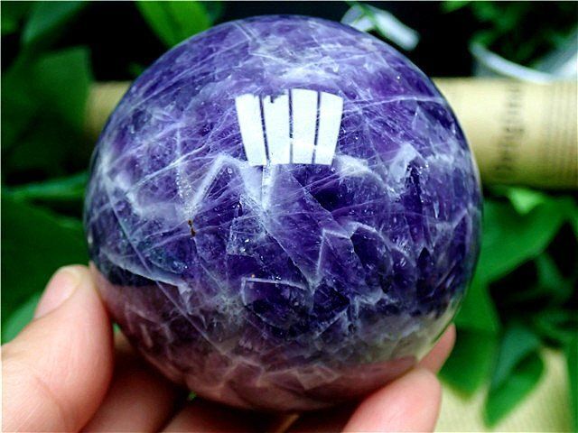 71MM天然～愛の守護石～夢幻紫水晶アメジスト丸玉YTB83G1|159G03B