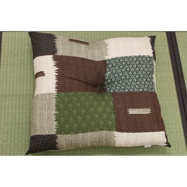 座布団 銘仙判 日本製 『華小路』 ブルー 約55cn×59cm 2枚組