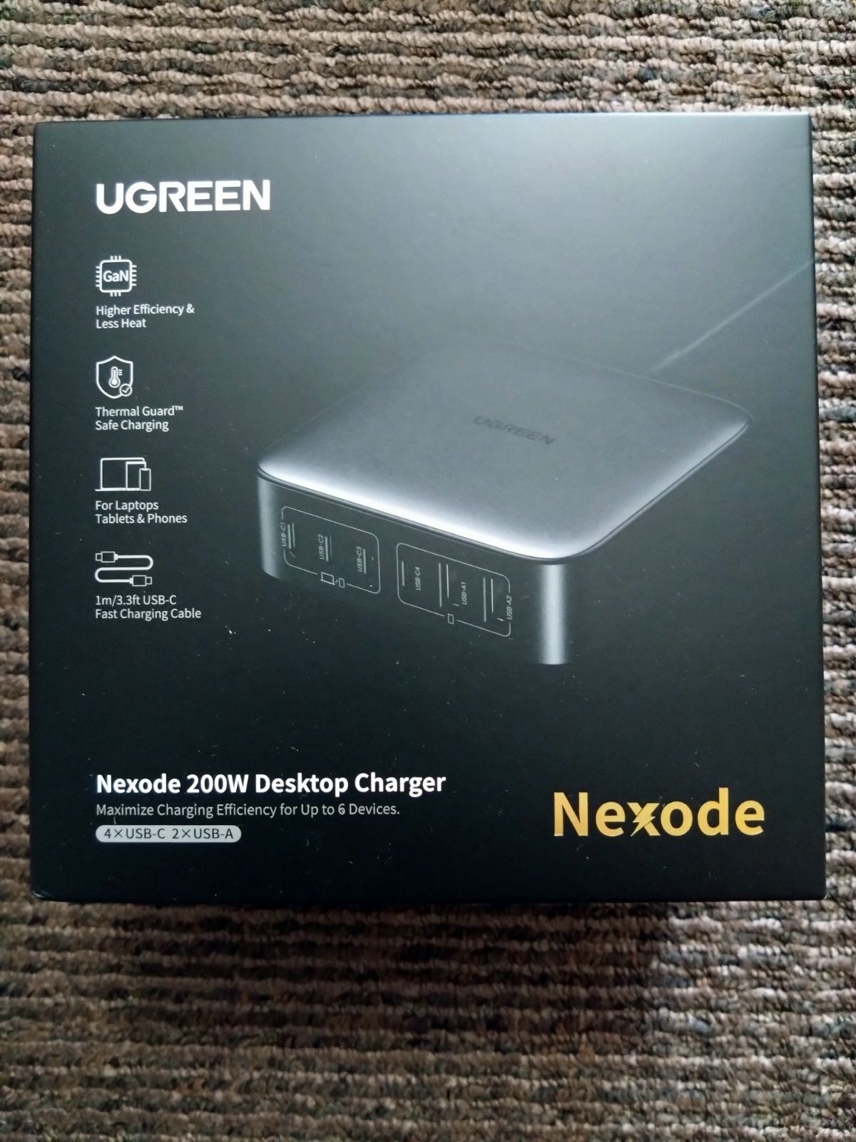 UGREEN Nexode 200W 充電器 6ポート 卓上多ポート急速充電器 【USB-C×