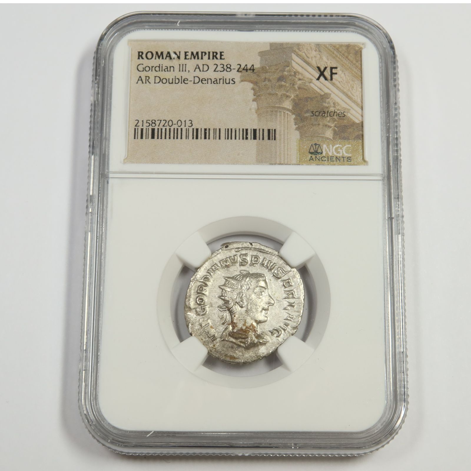 238-244 AD NGC ANCIENTS XF - ROMAN EMPIRE - AR Double Denari Coin