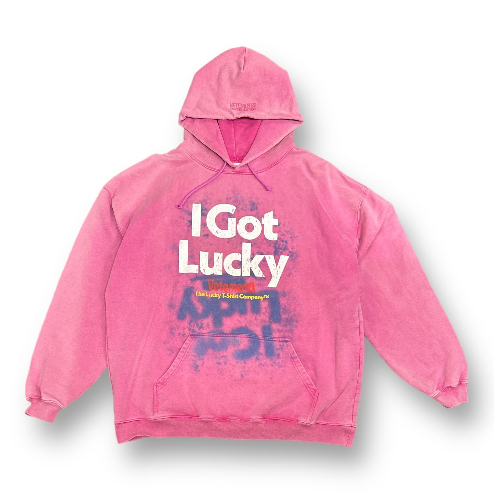 定価145200円 VETEMENTS I GOT LUCKY HOODIE PINK UA53HD440P オーバー