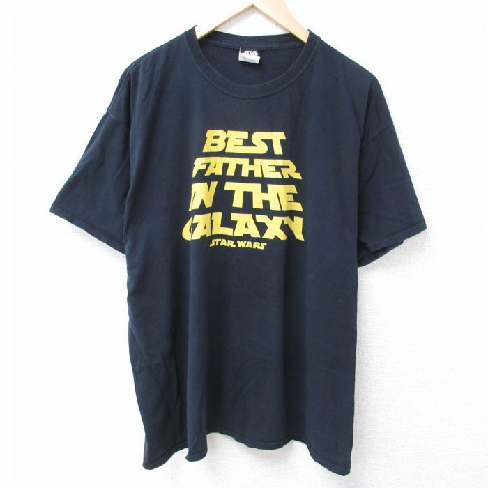 XL/古着 フルーツオブザルーム 半袖 Tシャツ メンズ スターウォーズ STAR WARS 大きいサイズ コットン クルーネック 黒 ブラック 24jun14 