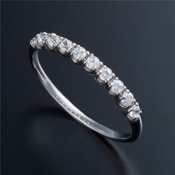 K10ホワイトゴールド 0.2ctハーフエタニティリング 9号 K10ホワイトゴールド 0.2ctハーフエタニティリング 11号 K10ホワイト