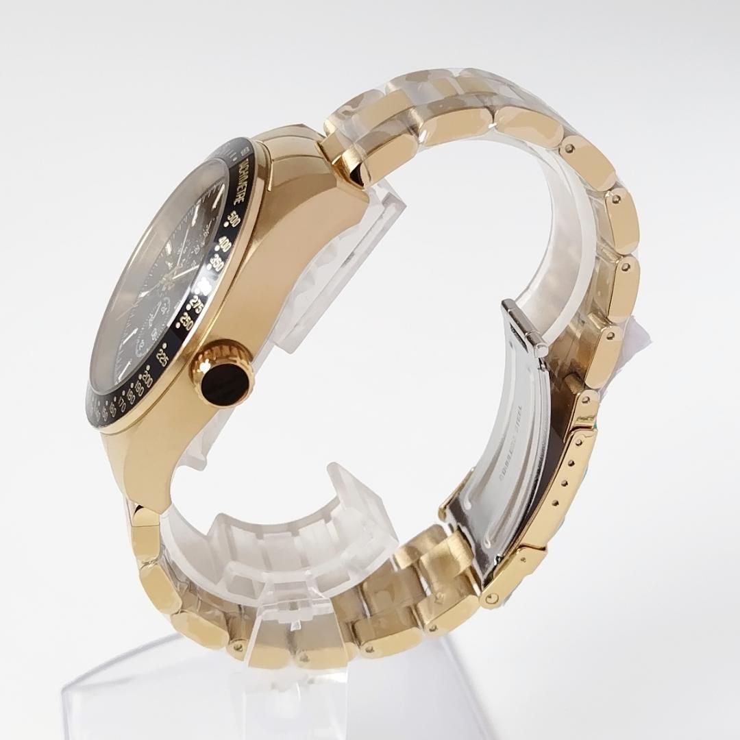 インビクタ新品メンズ腕時計45mmクロノグラフ クォーツ ゴールド
