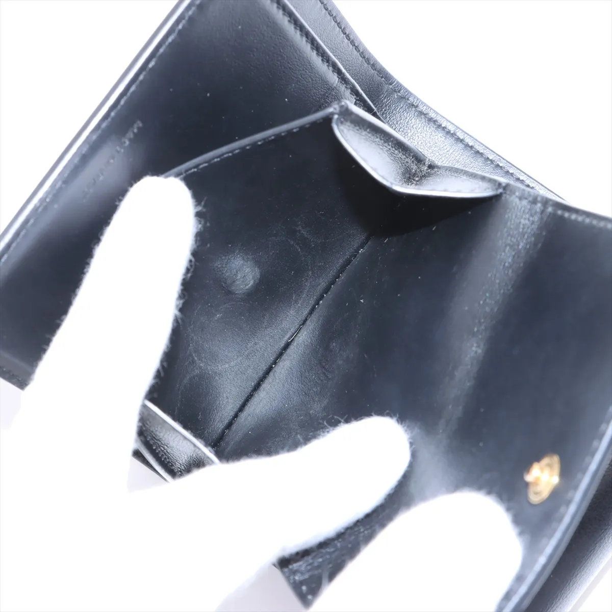 美品 セリーヌ トリオンフ レザー 三つ折り 財布 コンパクト  