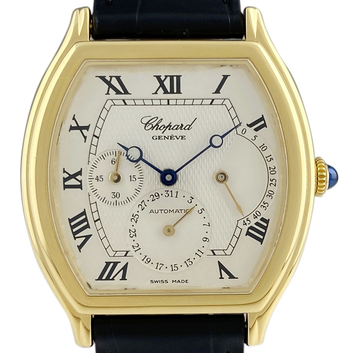 ショパール Chopard トノー パワーリザーブ 2248 腕時計 YG レザー 自動巻き ホワイト ユニセックス 【中古】
