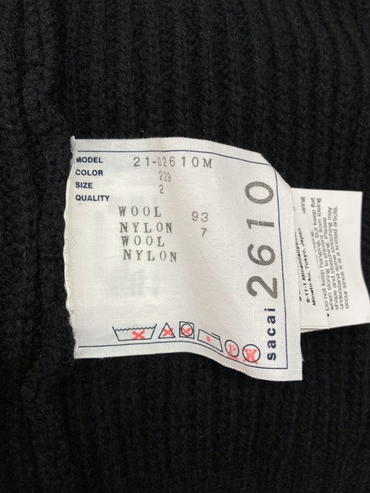 サカイ sacai 21AW Wool Knit Pullover ウール ニット プルオーバー