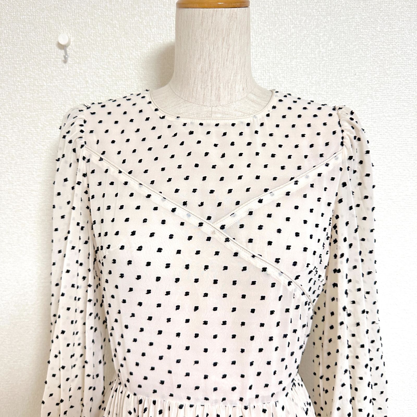 acka サイズ1 美品 Acka. original dot one-piece ドットワンピース シアー