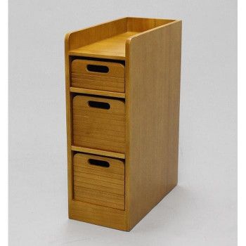 キッチン収納 【新品・5営業日で発送】オスマック(Osmac) 天然木桐材の軽量トレイワゴン W20×3段 ライトブラウン TRW-204056LB TRW-204056LB (1763938)