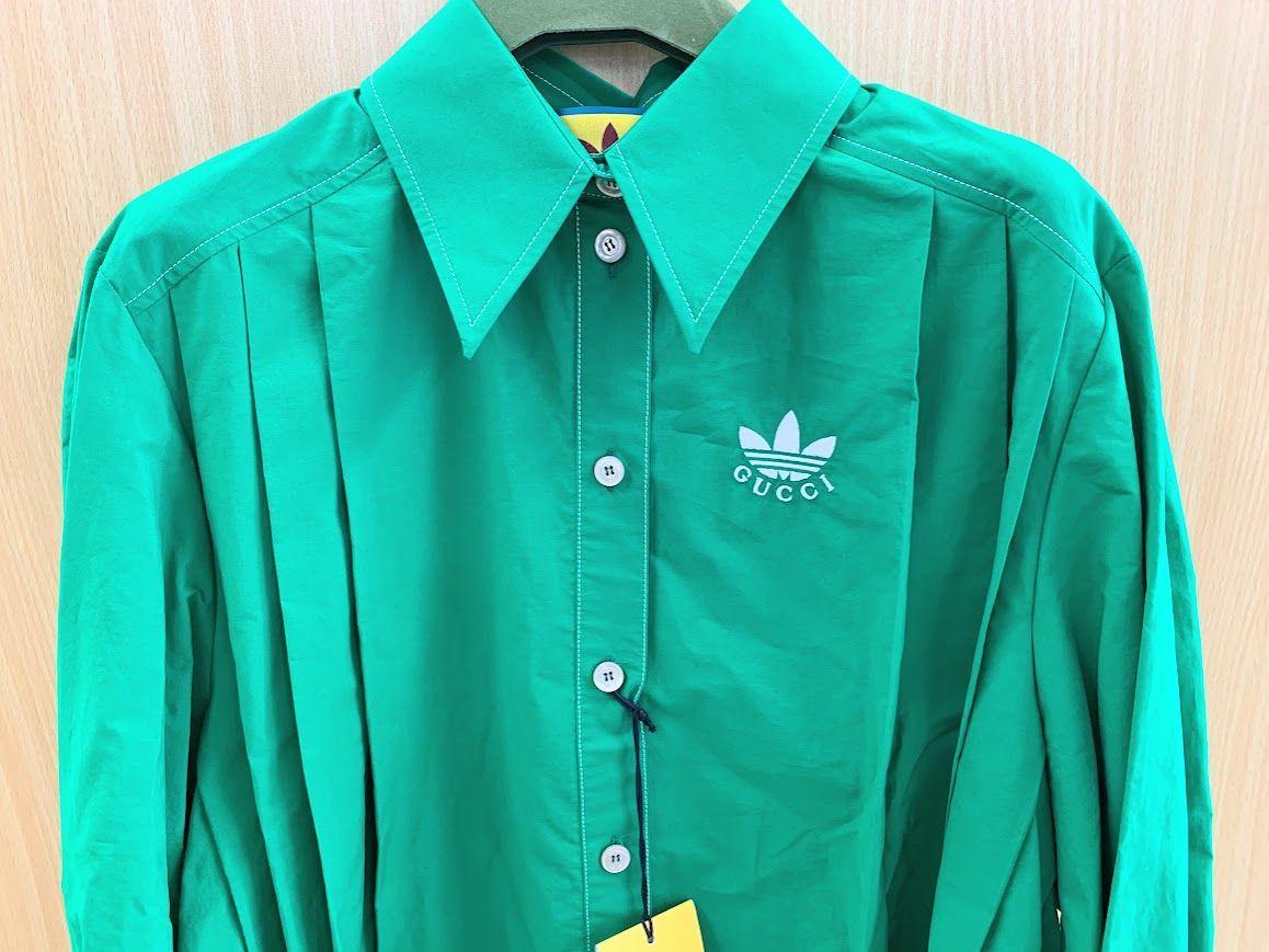【保障できる】 GUCCI×adidas コットン プリーツシャツ グッチ アディダス ワンピース