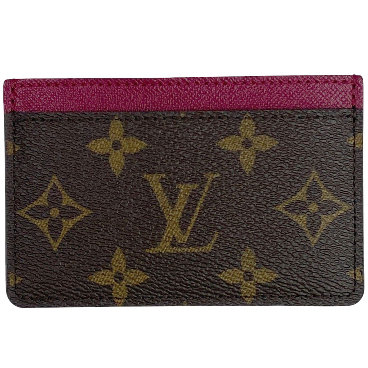 ルイ ヴィトン Louis Vuitton ポルト カルト サーンプル 名刺入れ 定期入れ パスケース カードケース モノグラム ブラウン フューシャ M60703 レディース