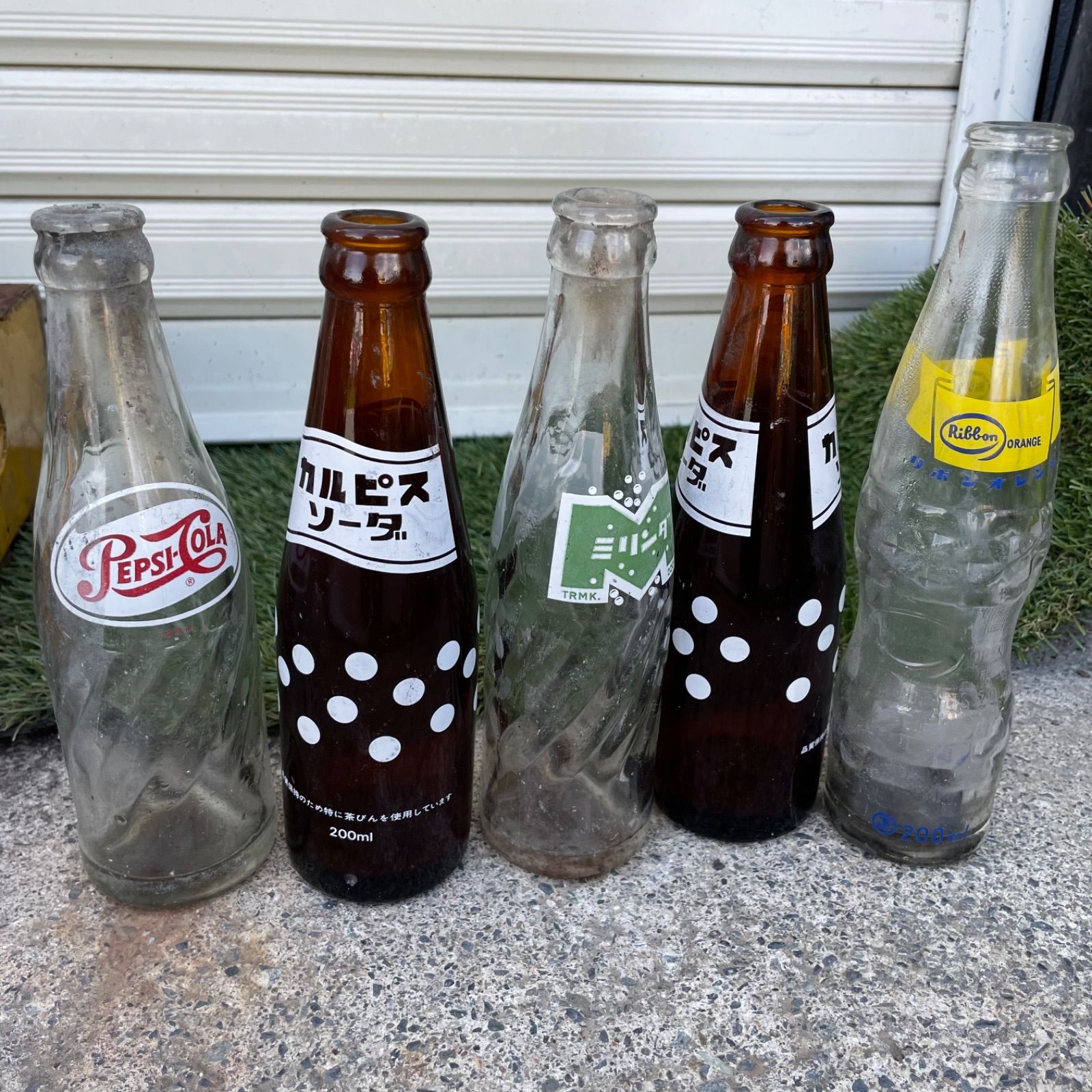 コカコーラ　アンティーク　木製瓶ケース 昭和レトロ 瓶 インテリア 空瓶 雑貨 ♭ 昭和レトロ コカコーラ 木箱 空き瓶 計24本セット Coca-Cola