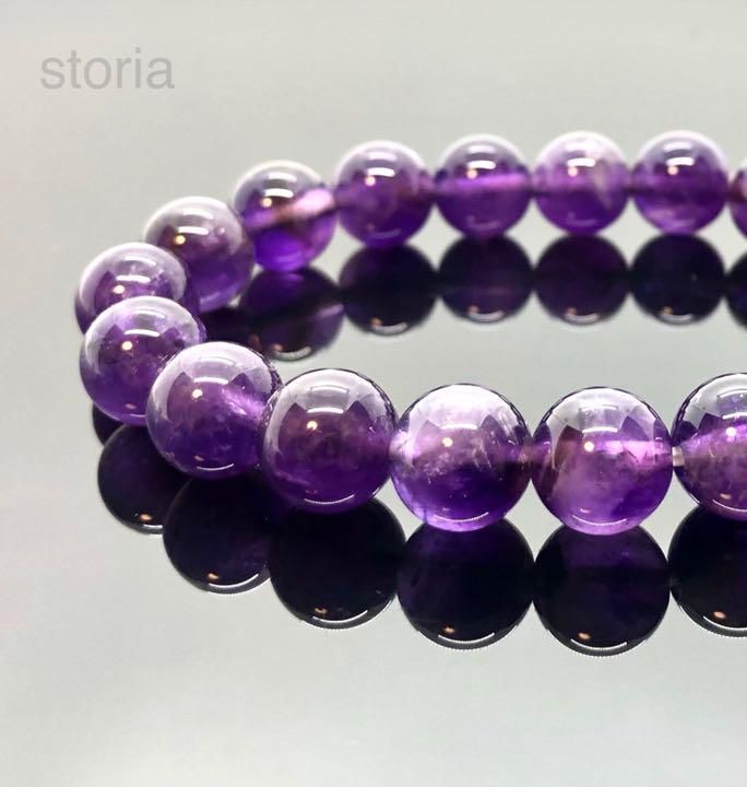 10mm 天然アメジスト（紫水晶） ブレスレット【ザンビア産】