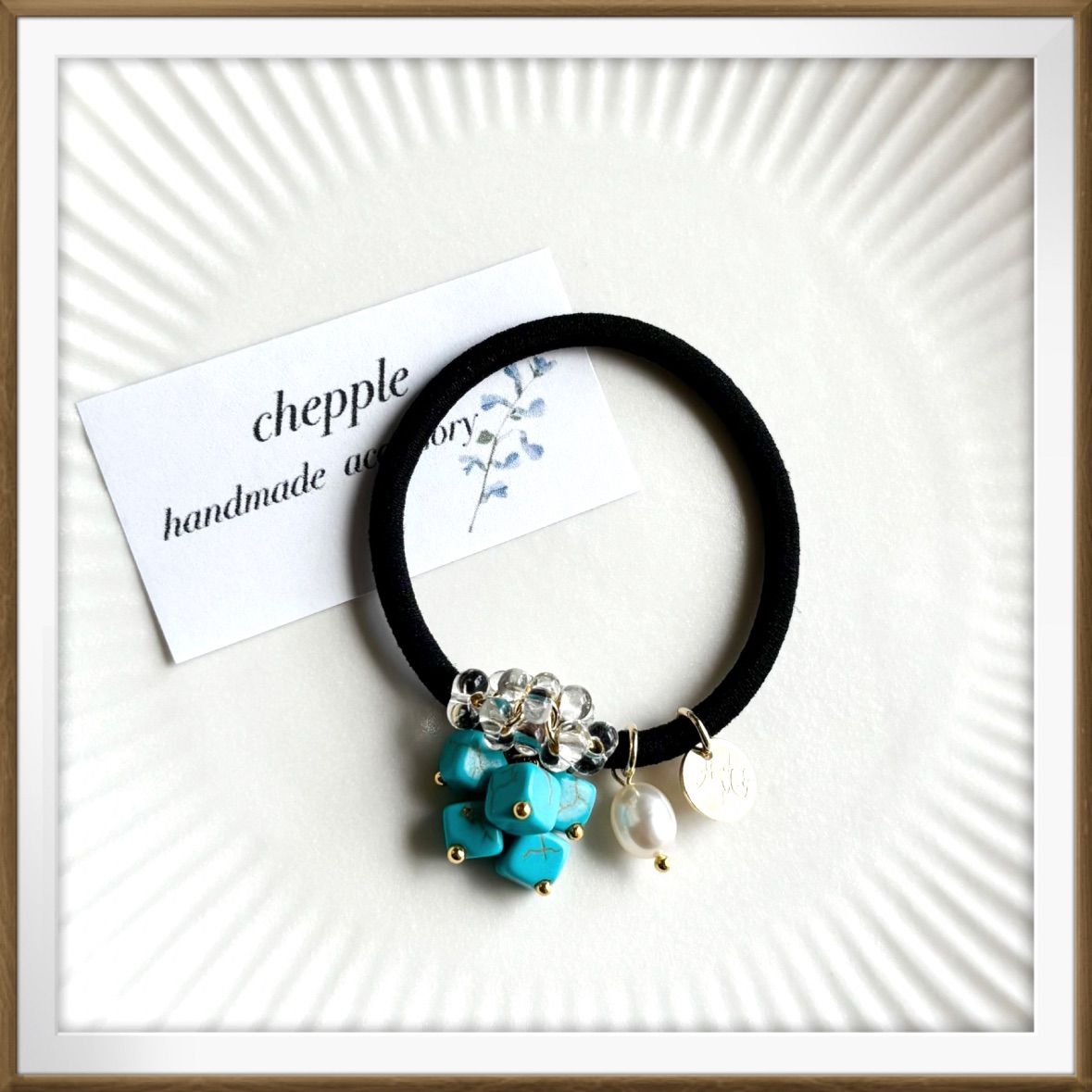 ジャラジャラヘアゴム  ナチュラルストーン  アクアブルー ジャラジャラヘアゴム ナチュラルストーン アクアブルー ジャラジャラ