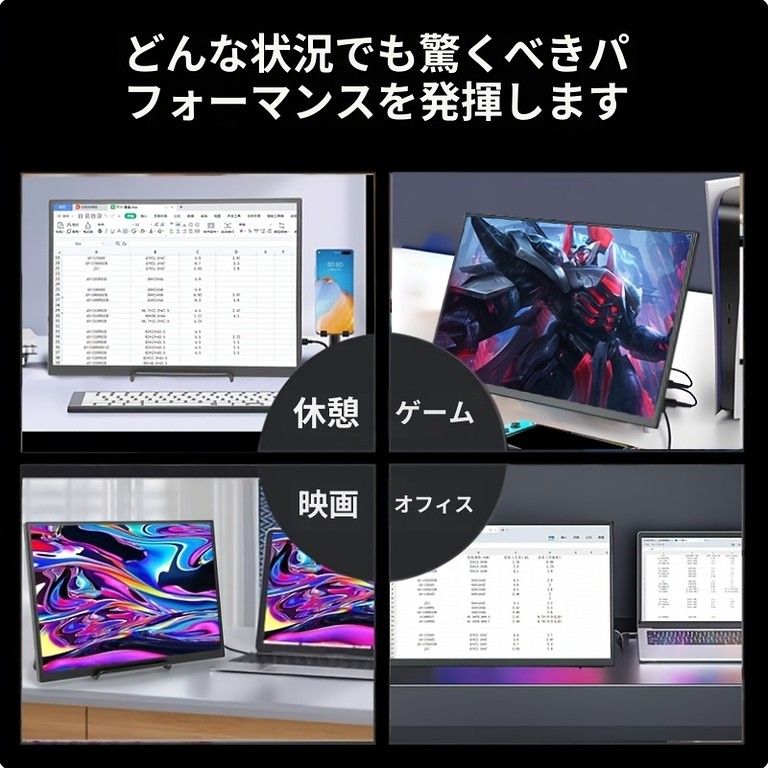 10.5インチ FHD 1080P ANMITE ポータブルモニター 16 10 HDR対応 低ブルーライト USB接続 Xbox PS5 Switch PC スマホ対応 拡張ディスプレイ