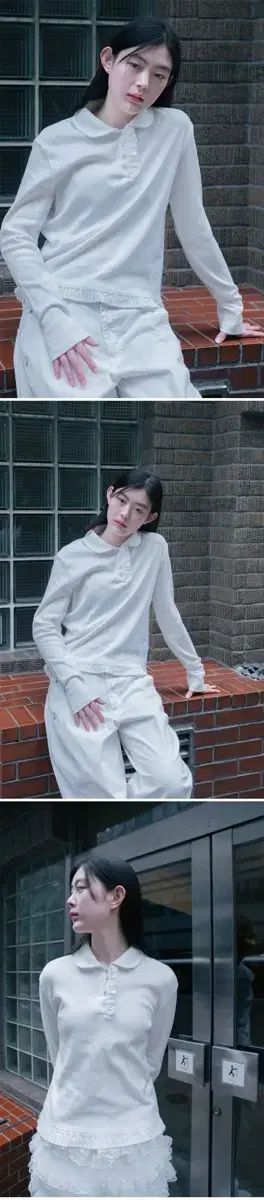 oheshio おへしお ラウンド フリル ロング Tシャツ