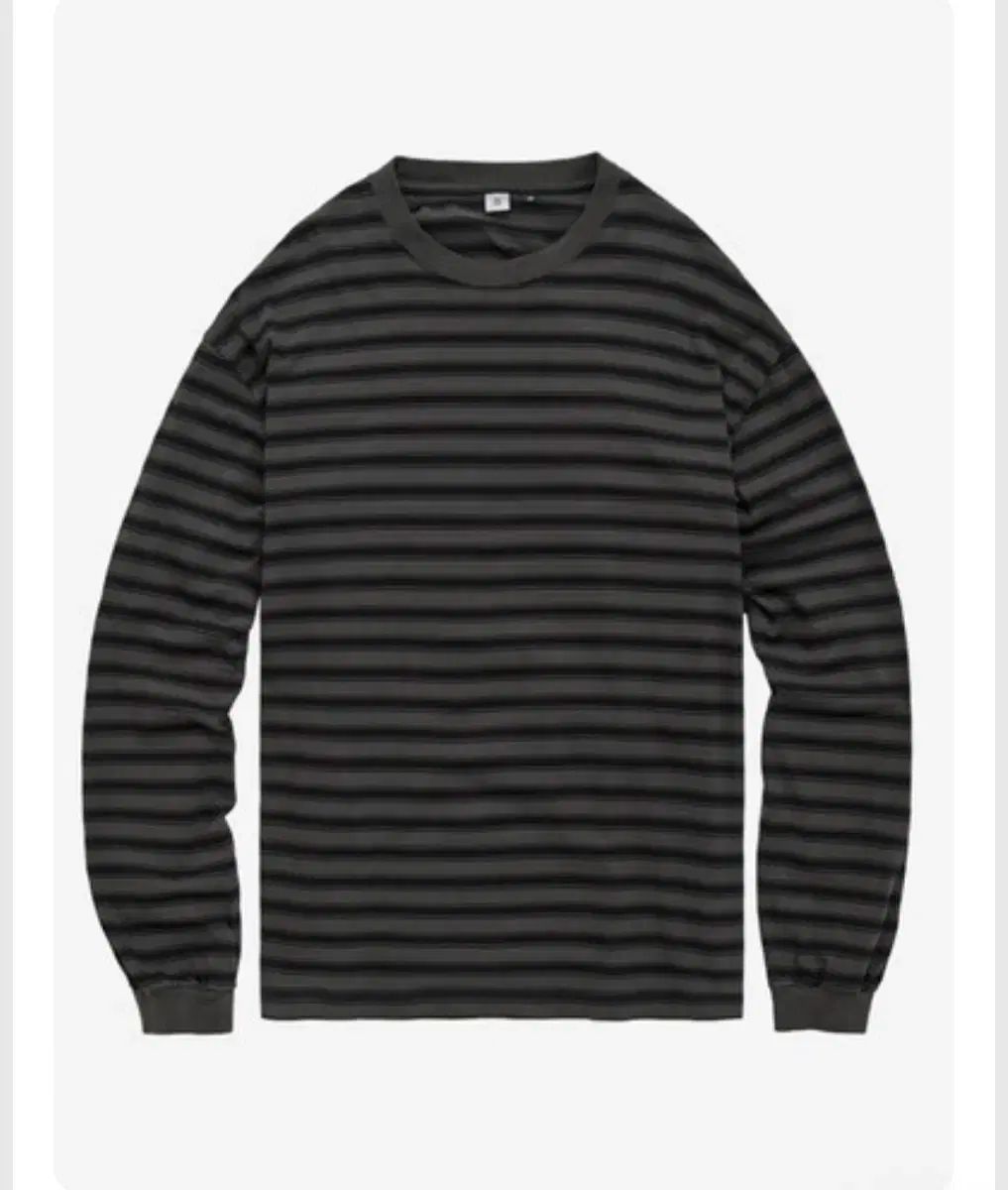 4 POLYTERU ストライプ ロングスリーブ チャコール ブルー