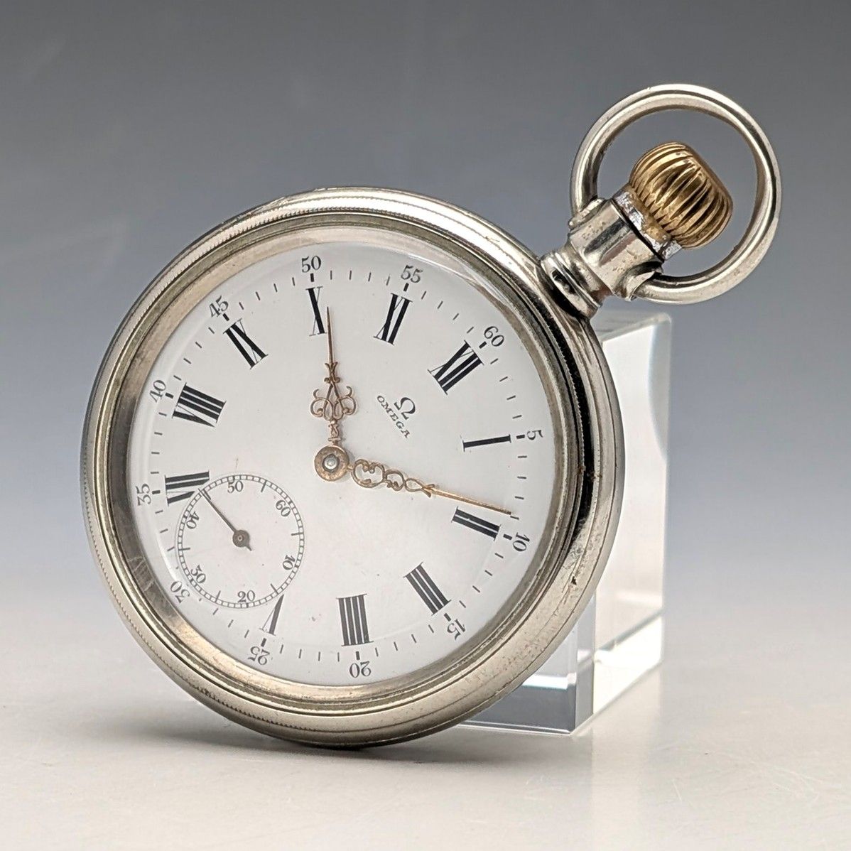 1910年頃 アンティーク オメガ 懐中​時計 直径53mm 合金ケース 動作良好