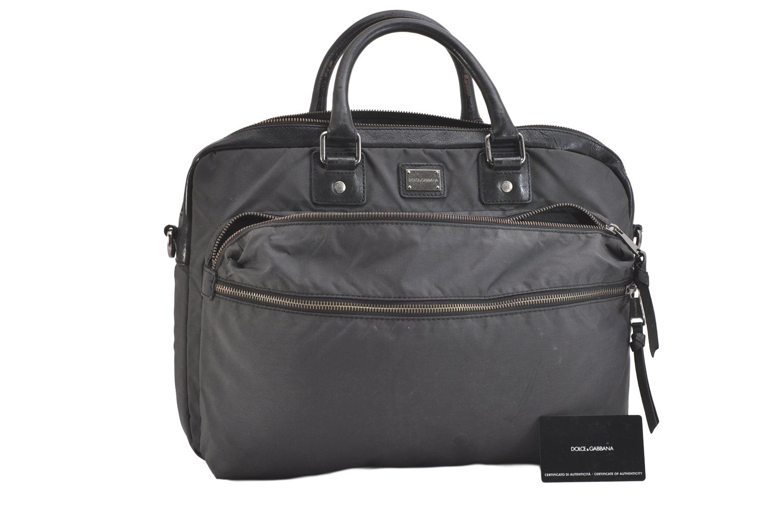 DOLCE-GABBANA ドルチェ-ガッバーナ ブリーフケース ビジネスバッグ ナイロン レザー ブラック ジャンク 2473N