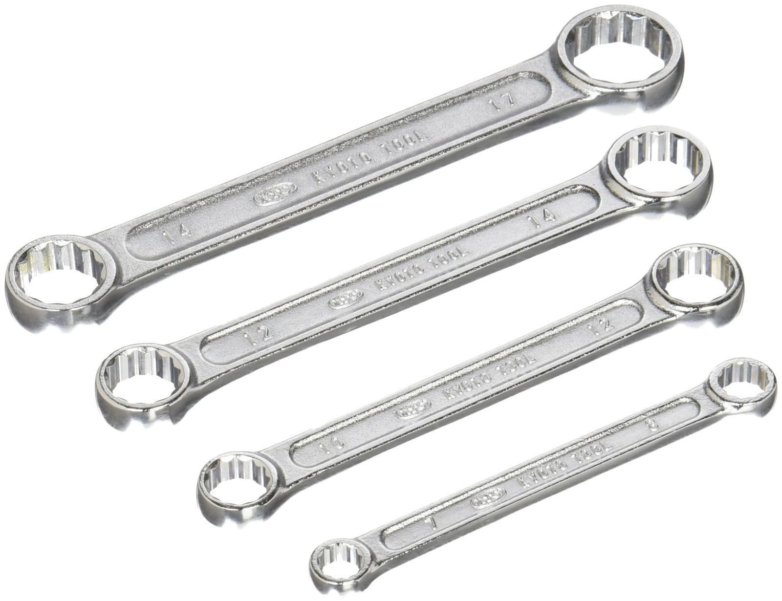 京都機械工具 KTC ストレートショートめがねレンチ セット 4本組 M 1004