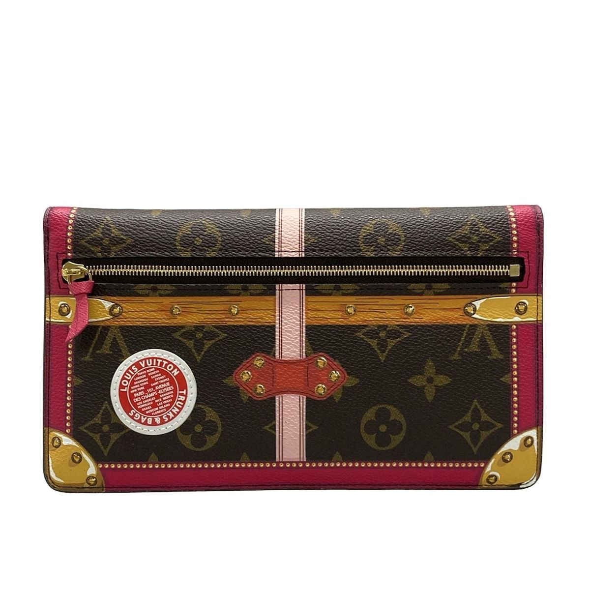 LOUIS VUITTON ルイヴィトン 財布 サマートランク モノグラム ポシェット ウィークエンド M62456 フューシャピンク