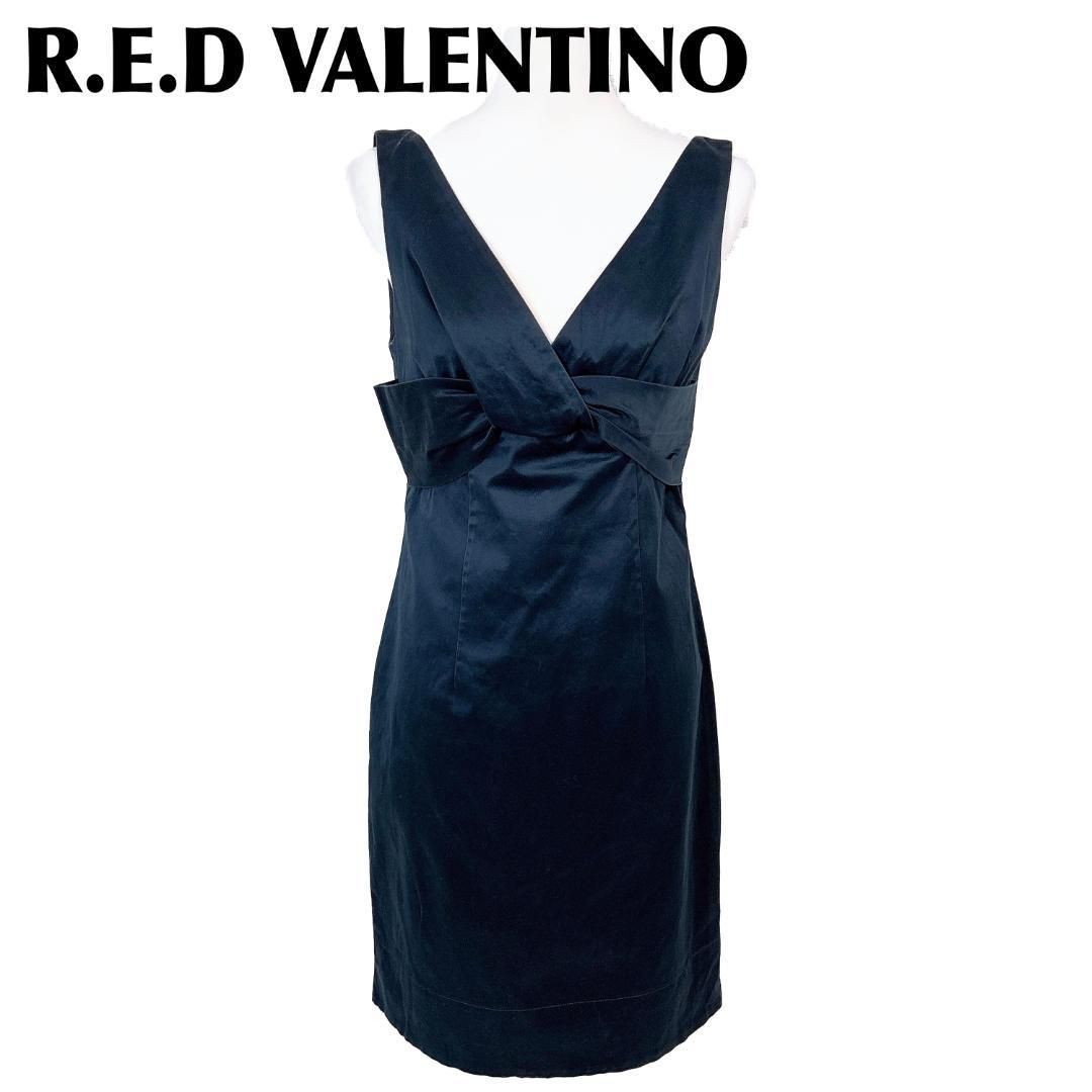美品】レッド・ヴァレンティノ ノースリーブワンピース 44 無地