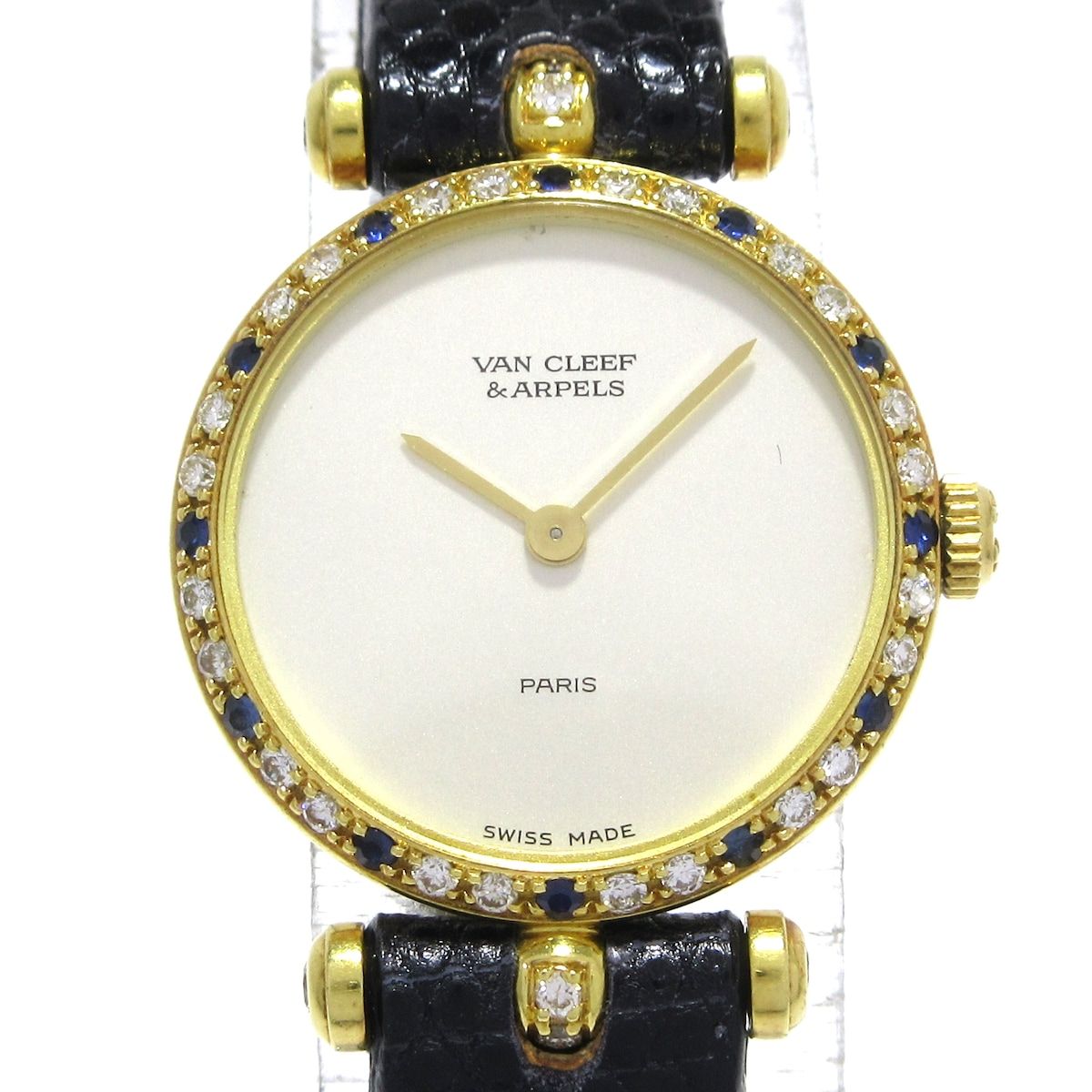 VanCleef - Arpels VCA|ヴァンクリ 腕時計 クラシック 18901B1 レディース ベゼルダイヤ|革ベルト シルバー
