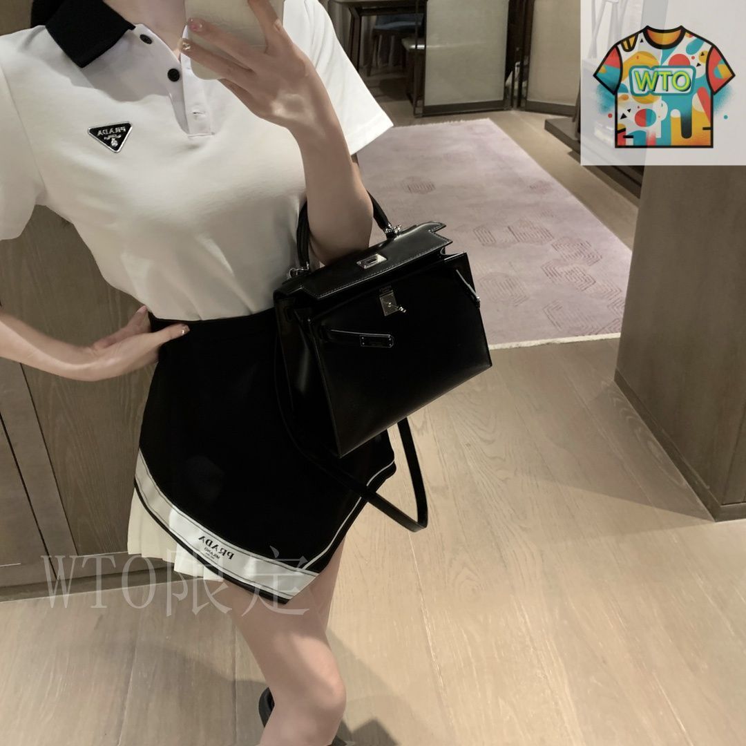 PRADA　プラダ　ミックスツイードノーカラー　スカートセットアップ　42　40 ☆PRADA☆直営店買付☆プラダ Re-Nylon プリーツスカート (PRADA