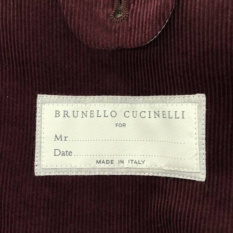 美品】 BRUNELLO CUCINELLI / ブルネロクチネリ | コーデュロイ 3B シングル テーラードジャケット | 46 | ボルドー |  メンズ - メルカリ