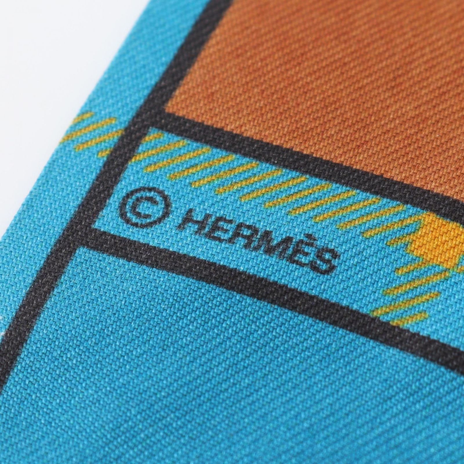 エルメス HERMES スカーフ ツイリー Camails ブルー シルク トゥイリー