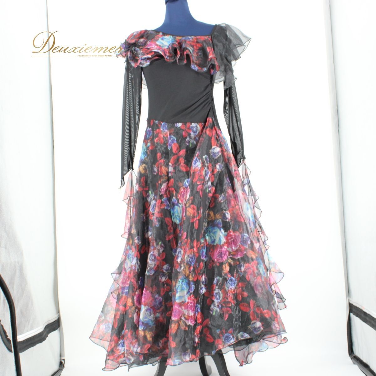 美品 社交ダンス衣装】ワンピース ドレス leirena レイリーナ 黒