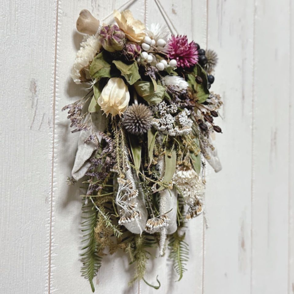 ドライフラワータペストリー フラワータペストリー（ホワイト | middleworld