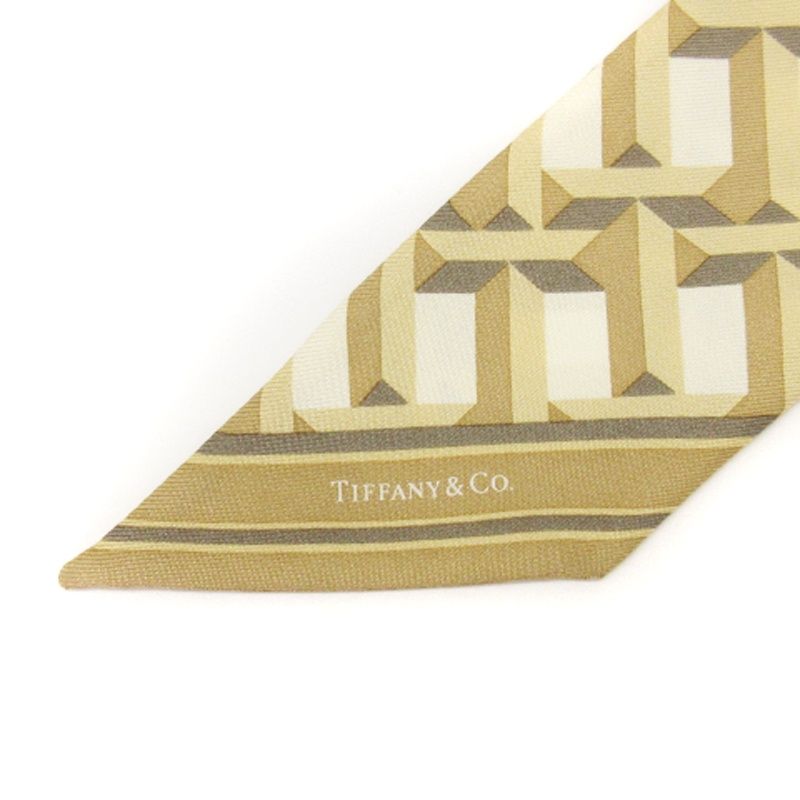 ティファニー　TIFFANY&Co. スカーフ　バンダナ　箱付き TIFFANY&Co. ティファニー スカーフ バンダナ リボン柄 Tロゴ