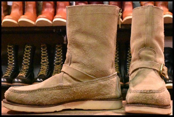 【10E 良品 白タグ】RUSSELL MOCCASIN ラッセルモカシン ゼファーブーツ ララミースエード バックジップ ビブラム ブーツ HOPESMORE【EK135】