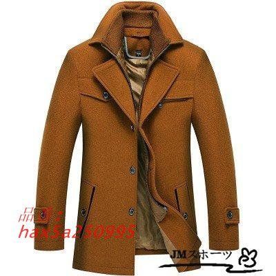 ピーコート Pコート メンズ コート ジャケット スリム 折り襟 ビジネス ミディアム丈 厚手 通勤 デートコート シングルボタンー ダブルネック hax5a250995