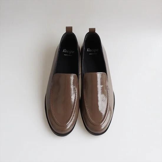 【激安!正規品!!】 種類9 エナメルブラック|24.0cm Recipe レシピ 2cmヒールステッチモカ スリッポン レディース ローファー パンプス カジュアル シンプル 牛革 ソフト レザー 履きやすい 散歩 通勤 靴 シューズ 日本製 国産 Made In Japan r 充実した