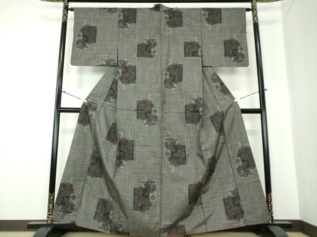 平和屋着物●本場大島紬　7マルキ　平安人物風景花文　久野織物特製　証紙付き　正絹　逸品　DAAS3458ps 平和屋着物○本場大島紬 7マルキ 平安人物風景花文 久野織物特製 証紙