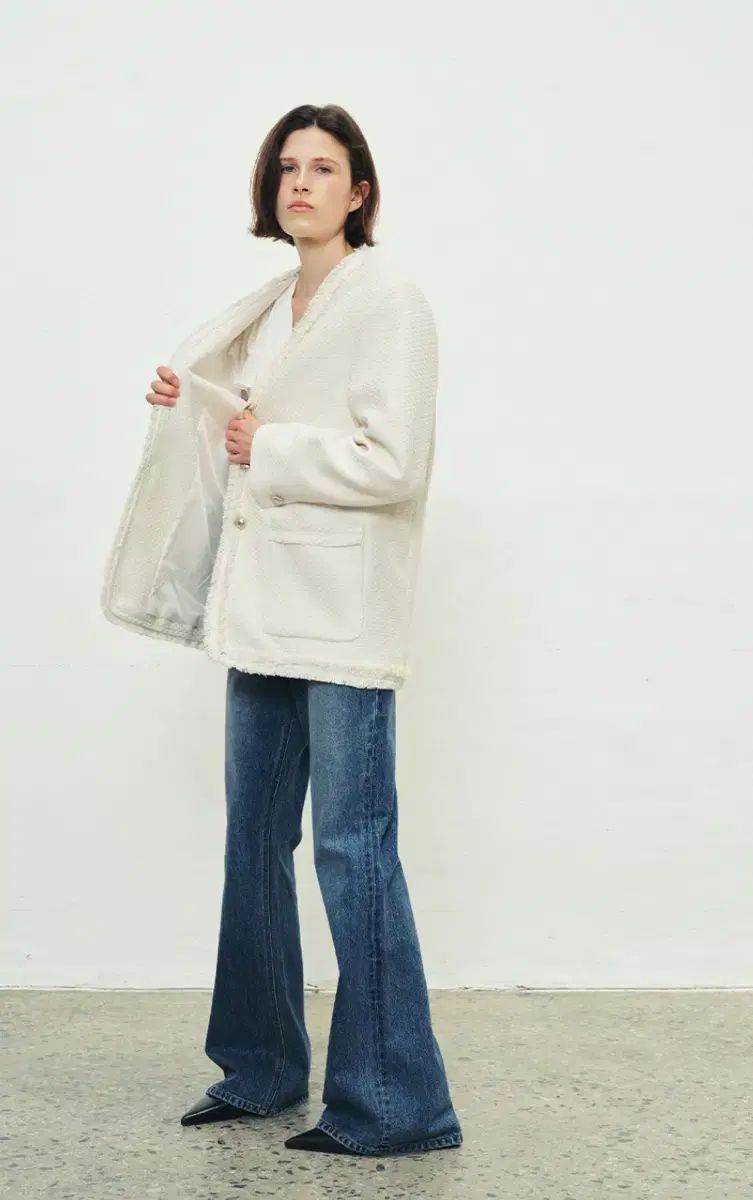 SOIR ソワール アイボリー ツイード ジャケット