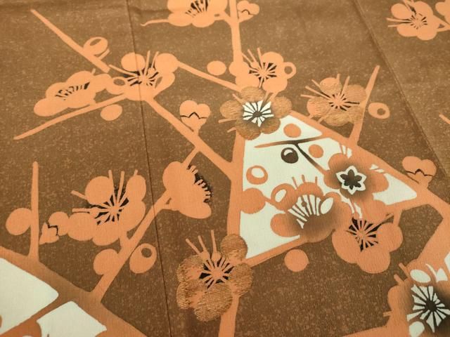 平和屋着物○人間国宝・羽田登喜男 訪問着 刺繍 枝梅 正絹 逸品