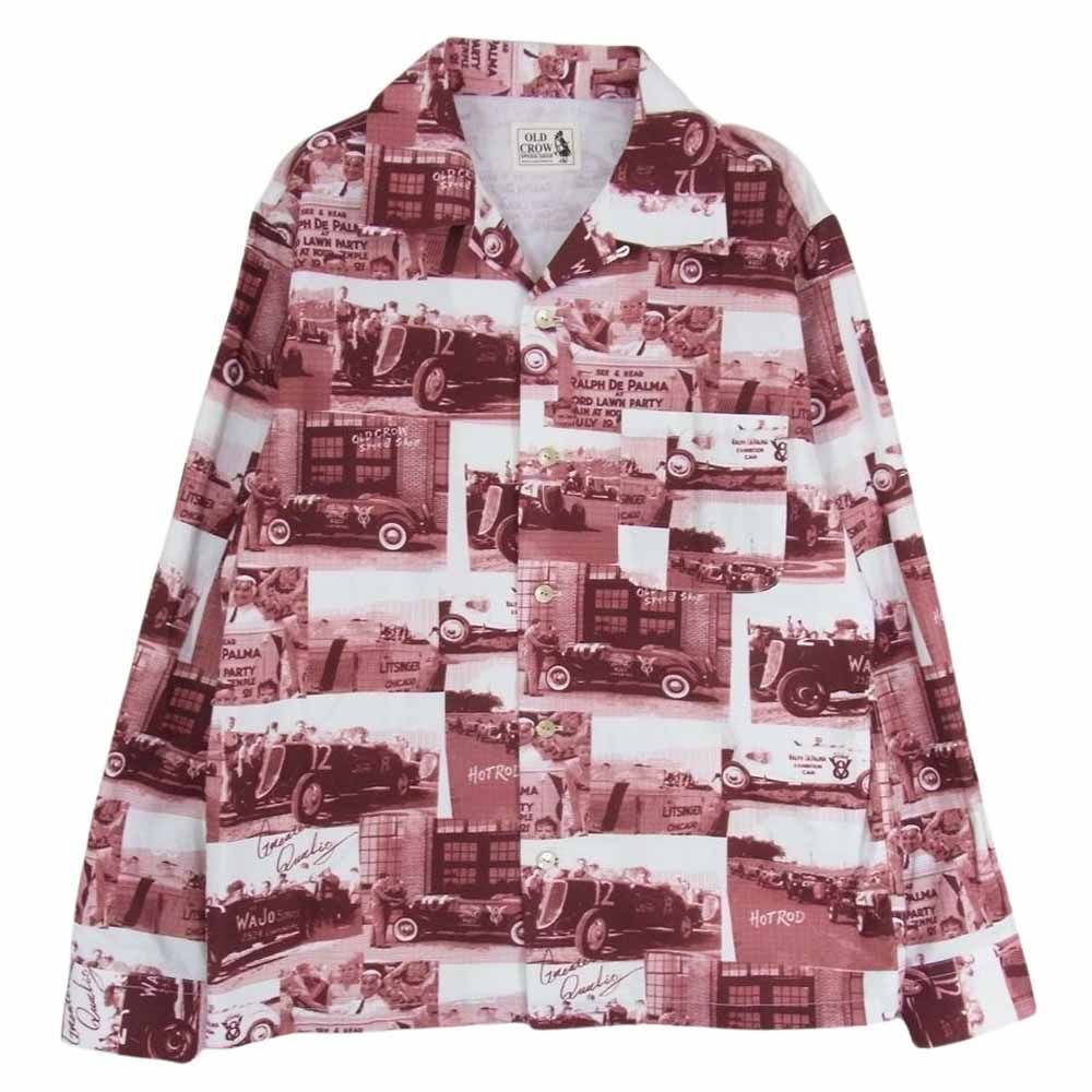 オールドクロウ OLD CROW OC-20-SS-07 プリント 総柄 オープンカラー