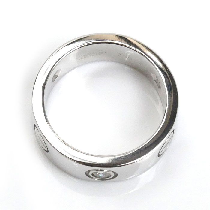 CARTIER カルティエ K18WG ホワイトゴールド ラブ ハーフダイヤ リング  