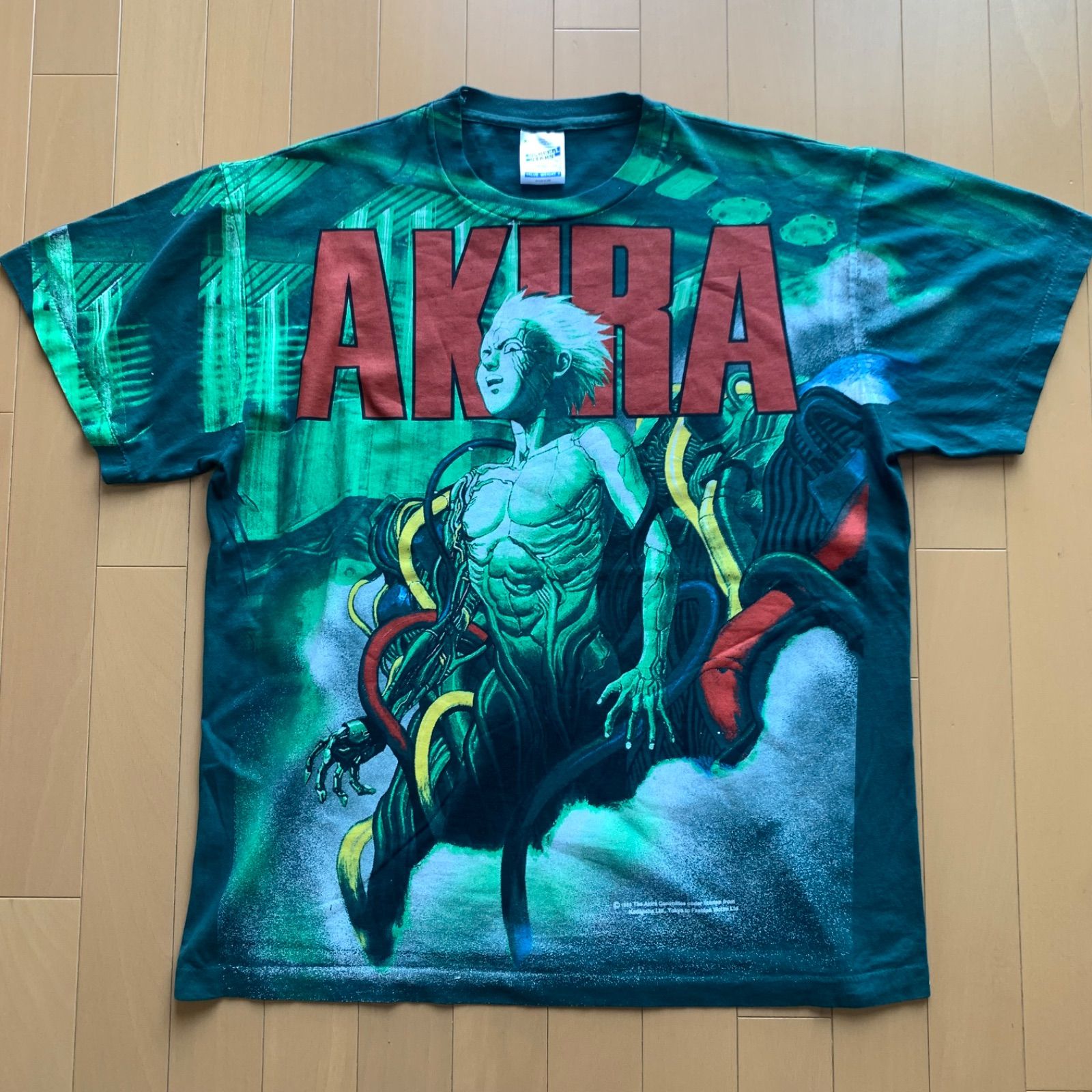 AKIRA 鉄雄覚醒オーバープリントTシャツ XL グリーンシルク