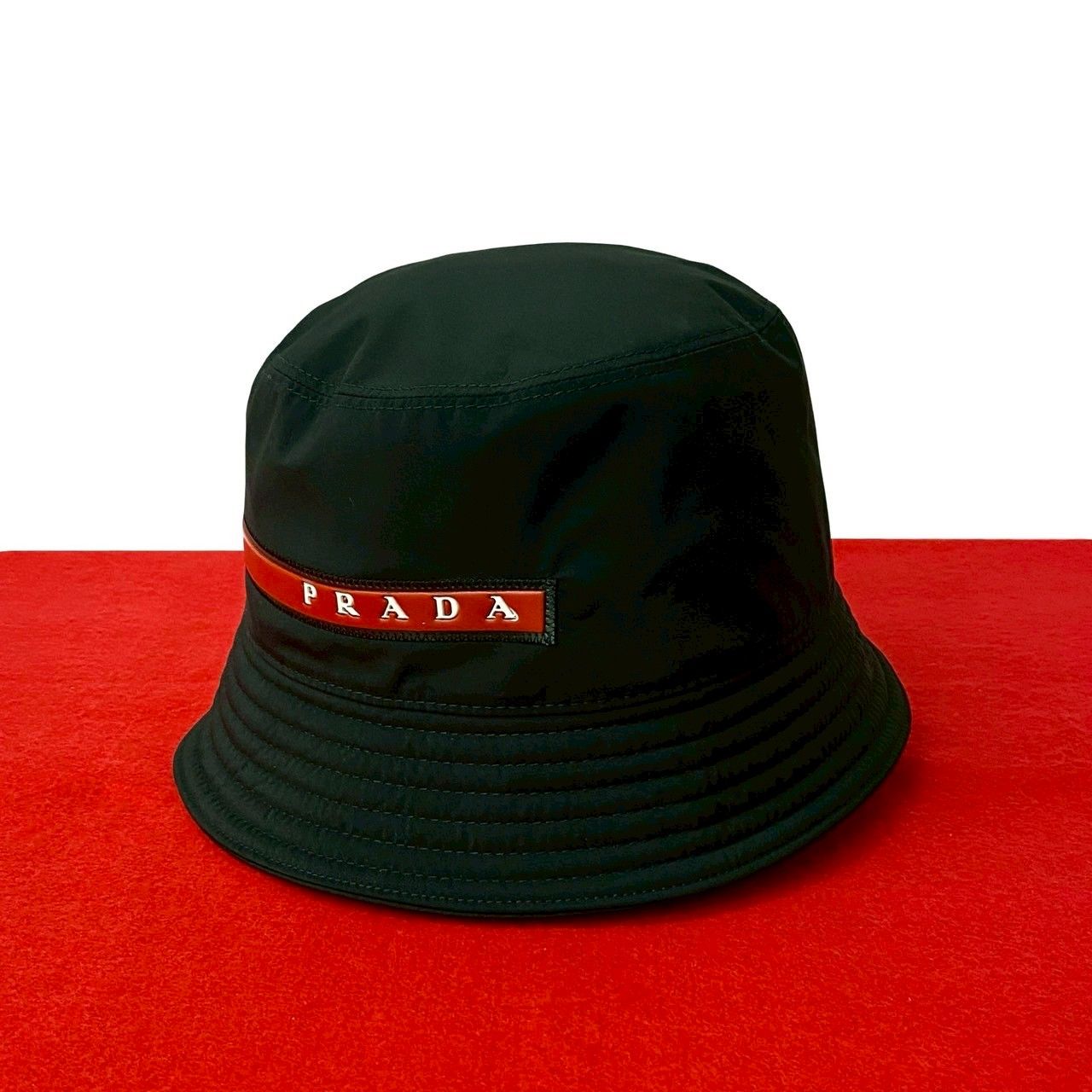 極 美品 PRADA プラダ PRADA SPORTS プラダ ロゴ コットン バケットハット 帽子 小物 アクセサリー L メンズ ブラック 黒 84155 極 美品 PRADA プラダ PRADA SPORTS プラダ ロゴ コットン バケット
