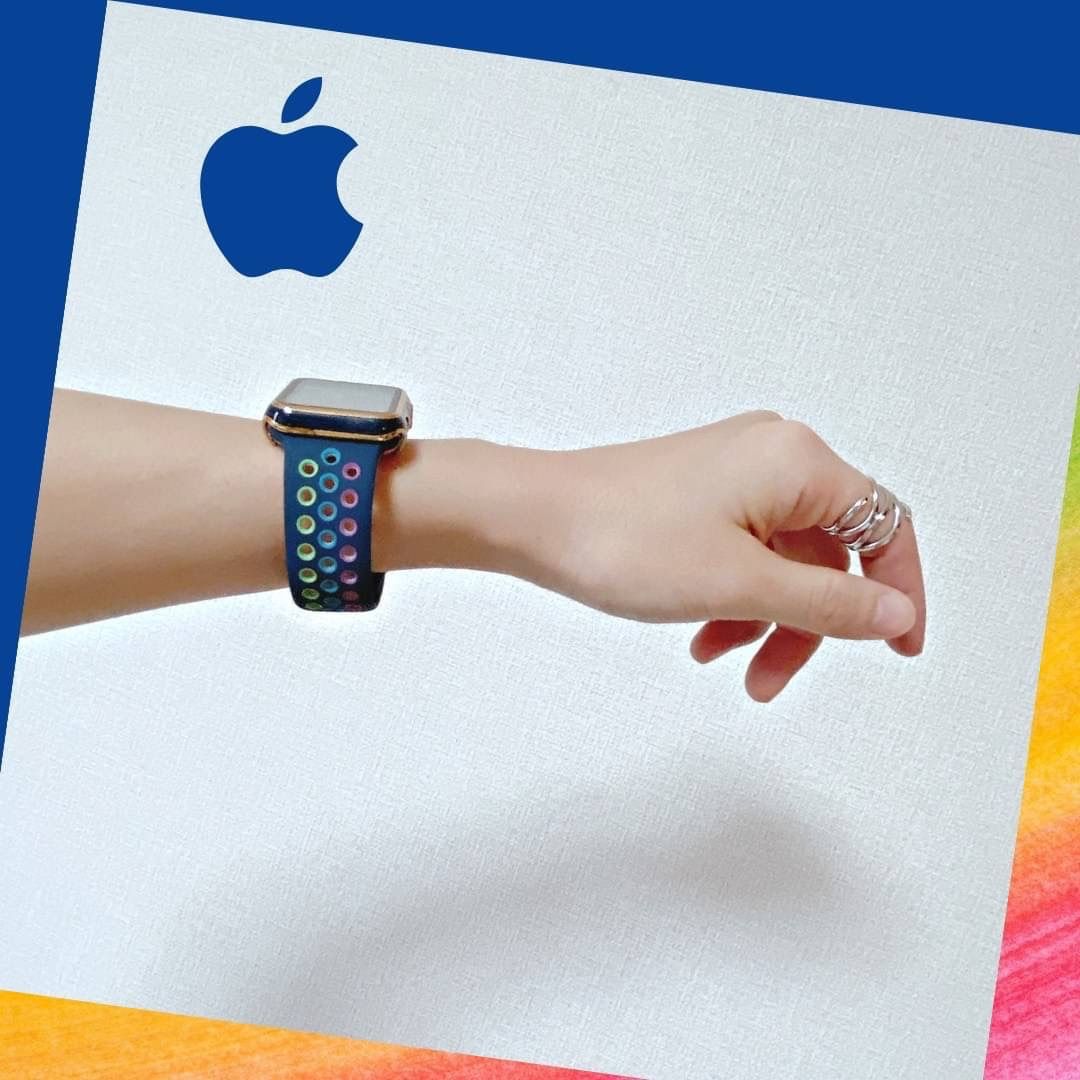 Apple Watch アップルウォッチ 人気 ラバーバンド スポーツ ネイビー