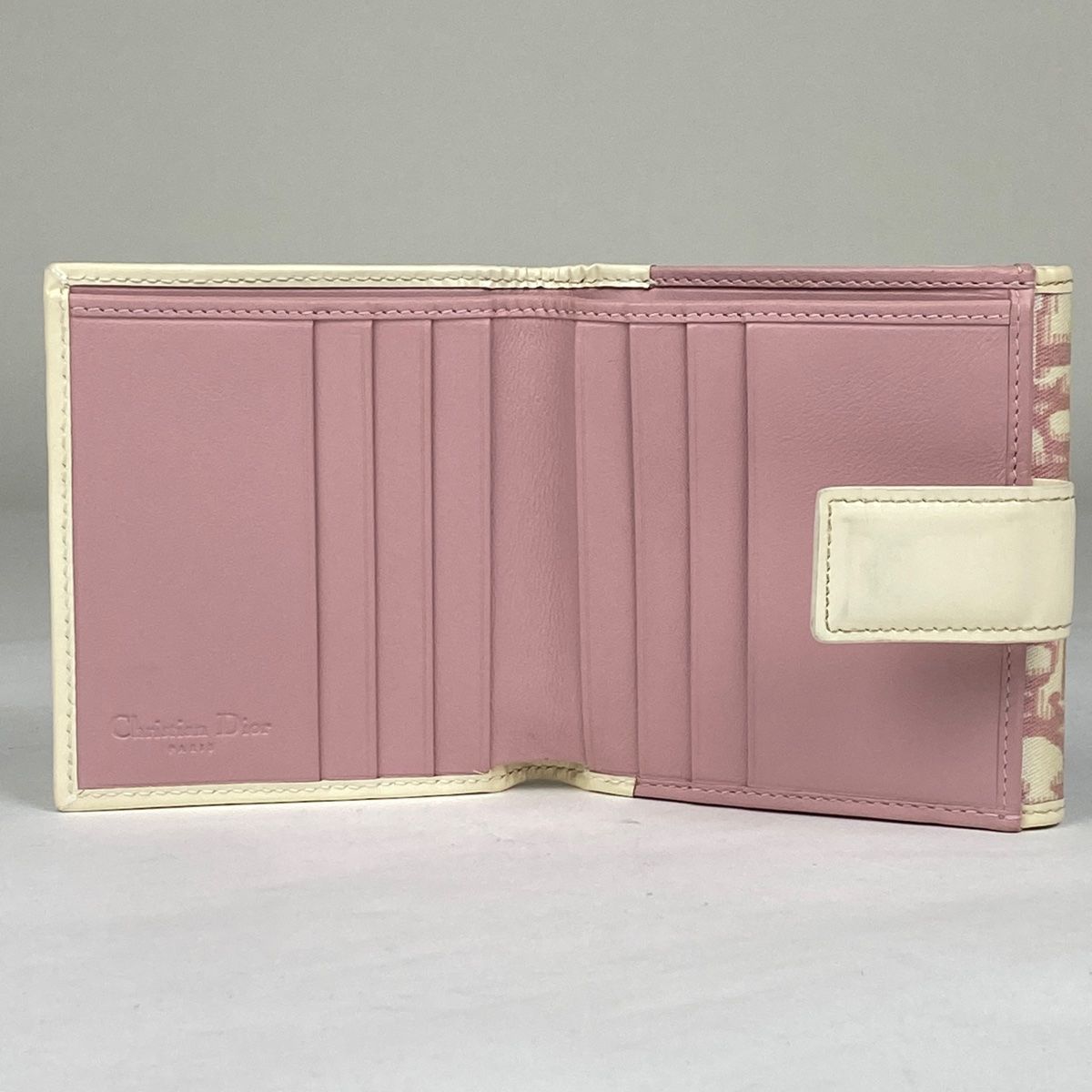 クリスチャンディオール Christian Dior トロッター柄 二つ折り 財布 