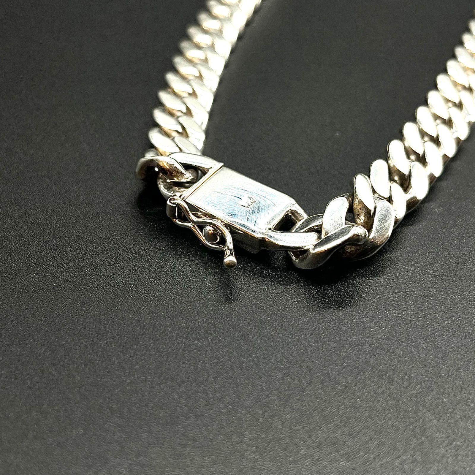 シルバー925 マイアミキューバンチェーン ネックレス 50cm 喜平